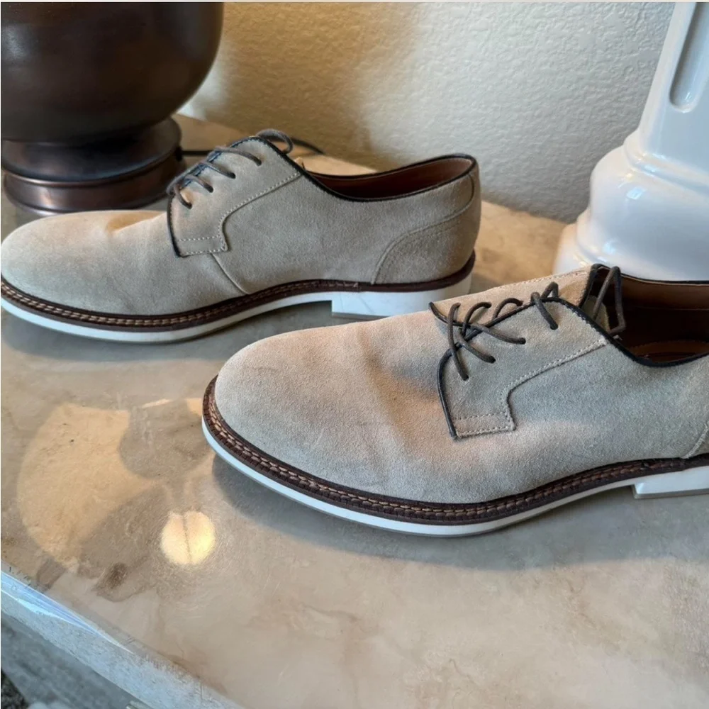 Aldo Suede Oxford Dress Shoes Tan Beige Lace Up Men’s Size 10